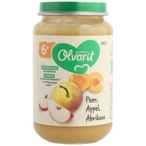 6x Olvarit Fruithapje 6m Peer Appel Abrikoos - 11.6 euro