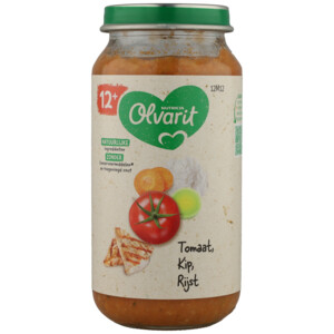 6x Olvarit Maaltijd 12m Tomaat Kip Rijst - 13.87 euro