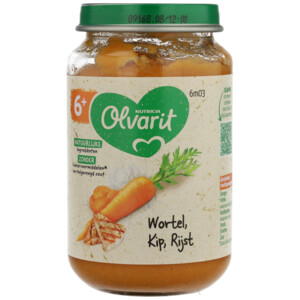 6x Olvarit Maaltijd 6m Wortel Kip Rijst - 12.17 euro