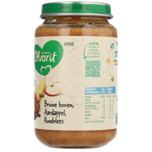 6x Olvarit Maaltijd 8m Bruine bonen Appel Rundvlees Aardappel - 11.83 euro
