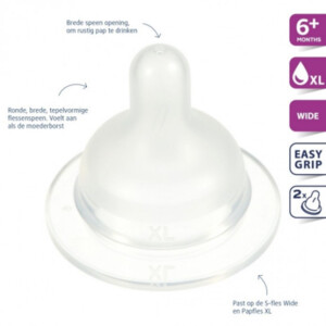 Difrax Flessenspeen Wide Papspeen XL - 5.25 euro
