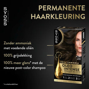 3x Syoss Oleo Intense Haarverf 4-50 Ijzig Bruin - 25.16 euro