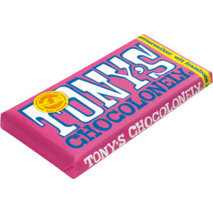 Tony's Chocolonely Wit Framboos Knettersuiker - 4.95 euro