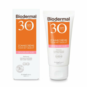2x Biodermal Zonnecreme Gezicht Gevoelige Huid SPF30 - 27.49 euro