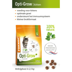 Fokker Opti Grow Kitten Kattenvoer Gevogelte 2,5 kg