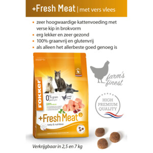 Fokker Fresh Meat Kattenvoer Verse Kip 2,5 kg