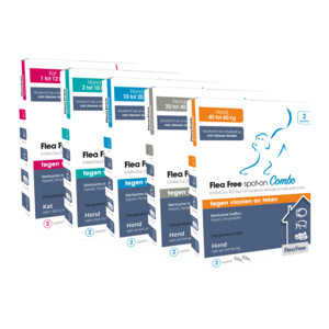 Flea Free Spot-On Combo Anti Vlooien en Teken Druppels Hond 20 - 40 kg 2 pipetten