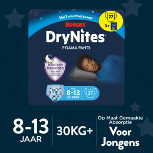 3x Huggies Drynites Luierbroekjes jongens 8 - 13 jaar - 55.9 euro