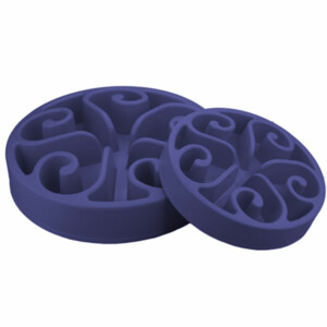 Eat Slow Live Longer Anti-schrok Voerbak Rond Blauw 20,5 cm