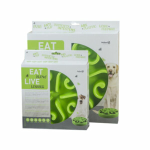 Eat Slow Live Longer Anti-schrok Voerbak Rond Groen 20,5 cm