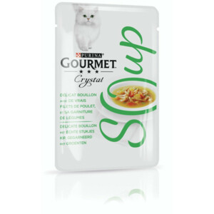 PURINA GOURMET Crystal Soup für Katzen mit naturbelassenem Thunfisch und Sardellen, 32er Pack (32 x 40g
