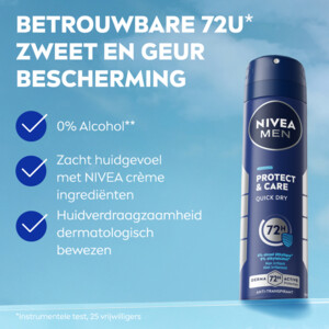 6x NIVEA Men Deodorant Spray Protect & Care - 32.21 euro