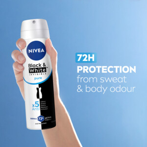 6x NIVEA Deodorant Spray Invisible For Black & White Pure - 35.6 euro