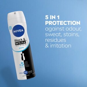6x NIVEA Deodorant Spray Invisible For Black & White Pure - 35.6 euro
