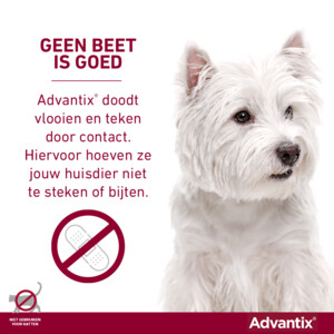 Advantix Spot On 40 Anti Vlooien en Teken Druppels Hond tot 4 kg 6 pipetten