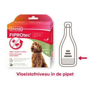 Beaphar Fiprotec Anti Teken- en Vlooiendruppels Hond 20 - 40 kg 4 stuks