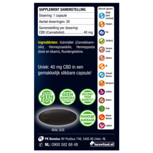 Lucovitaal CBD 40 mg capsules - 59.99 euro