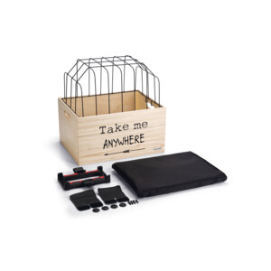 Beeztees Houten Fietsmand Journey met Draadkap 45 x 33 x 45 cm
