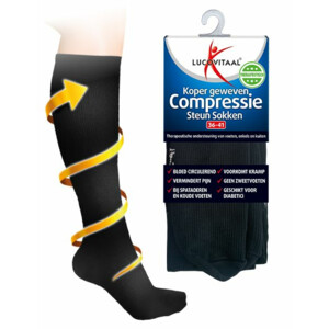 Lucovitaal Compressie Steun Sokken Zwart maat 36-41 - 7.99 euro