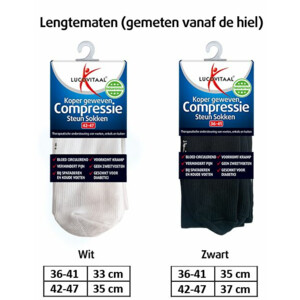 Lucovitaal Compressie Steun Sokken Zwart maat 36-41 - 7.99 euro