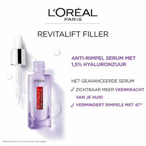 L'Oréal Revitalift Filler Serum 1.5 procent Hyaluronzuur - 39.99 euro