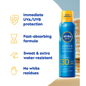 3x NIVEA Sun Protect en Dry Touch Verfrissende Vernevelende Spray SPF 30 - 79.3 euro