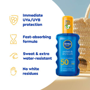NIVEA Sun Protect en Dry Touch Transparante Zonnespray SPF 50 - 27.99 euro