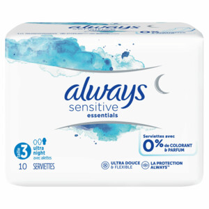 Always Maandverband Sensitive Essentials Night - 2.89 euro